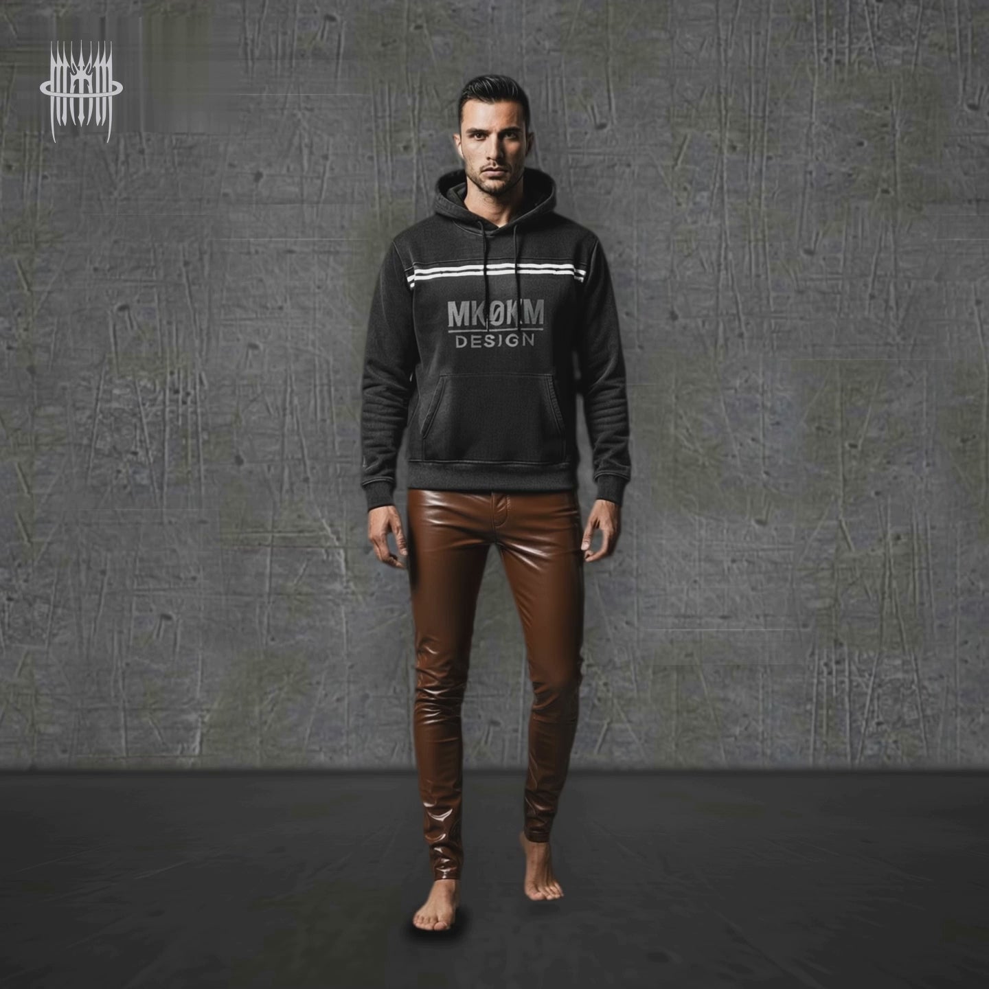 MK0KM Sun Fade Contrast Tape Fleece Hoodie fashion clip